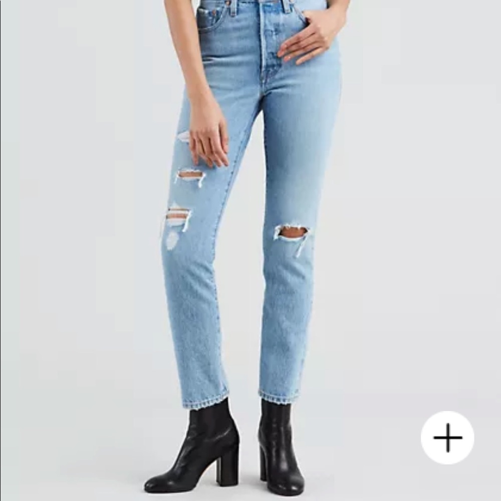 Levi’s 501 Light Denim Distressed Jeans